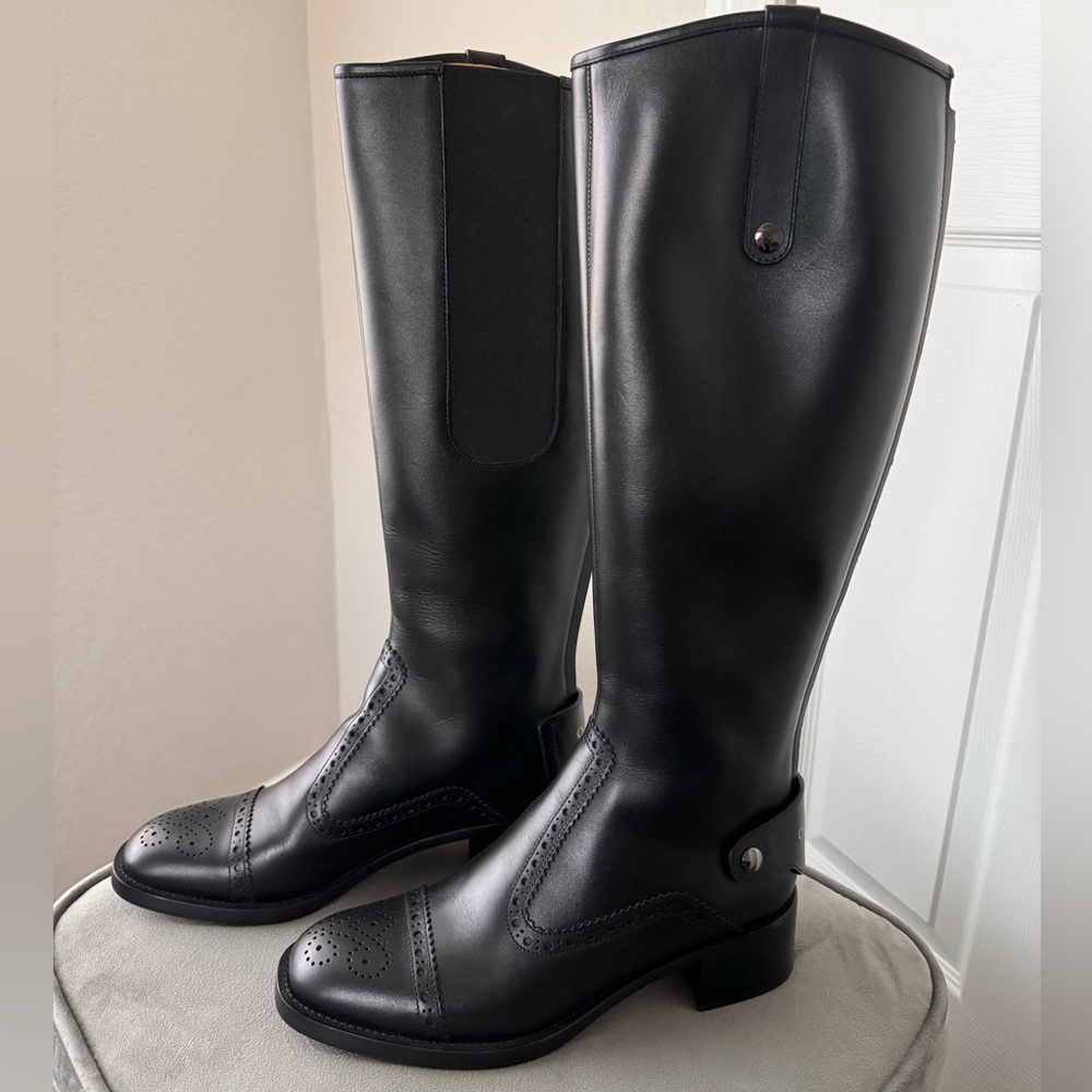 SOLD **Dior calfskin pony-style knee boots